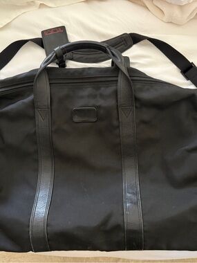 Tumi Black carry On or Weekend Bag with Leather Trim